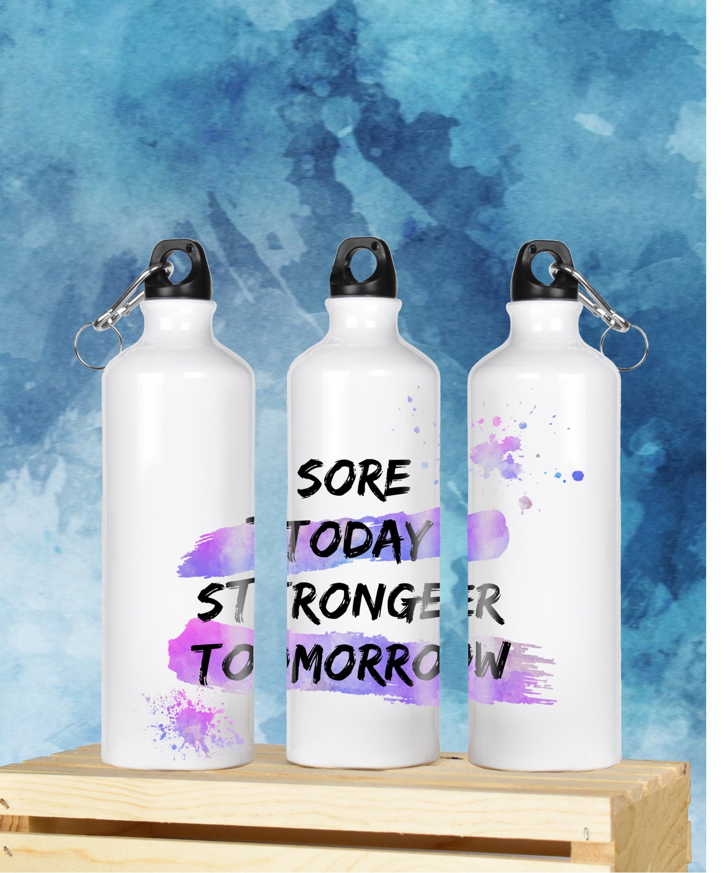 Sore Today Strong Tomorrow, sport, gym, fitness Water Bottle by Quote Store